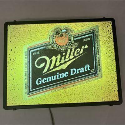1987 Lighted Miller Genuine Draft Display Sign .jpg