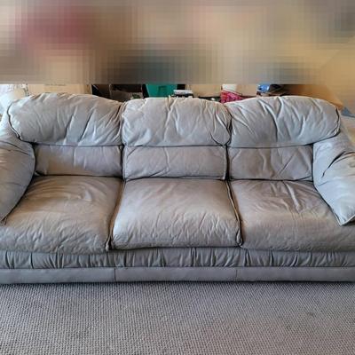 Emerson Leather Gray Sofa