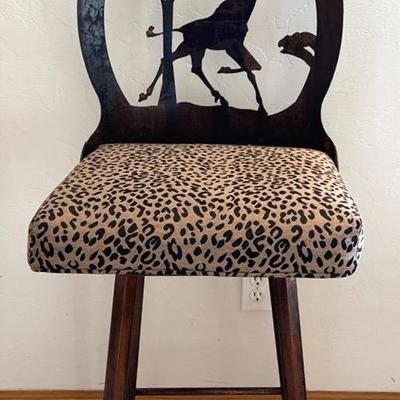 Tall Bar Stool With African Inspired Theme 