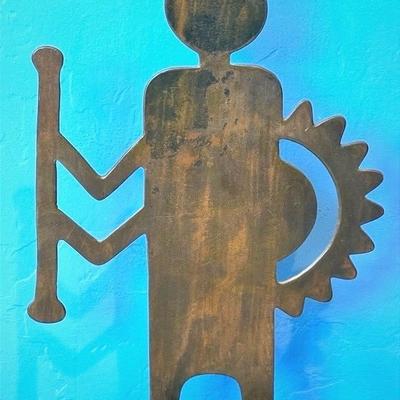 Kokopelli Musical Metal Cut Standing Art 