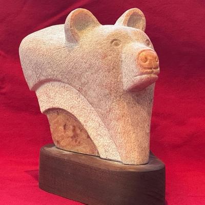 Native American Sculpture, Signed Vigil, Bear Fetish
