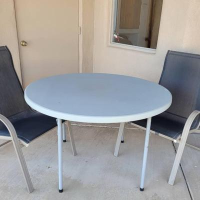 Folding Table & 2 Patio Chairs 
