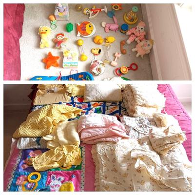 Vintage Baby Linens & Toys 