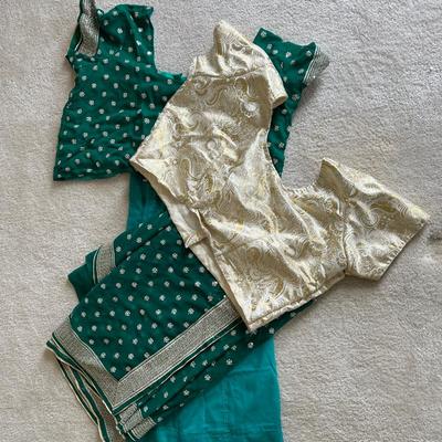 Green & Silver Sari