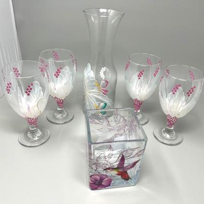Floral Hand Painting On Glass