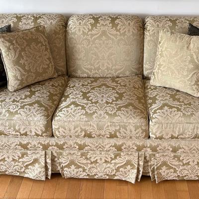Ethan Allen- Sage Green Fabric Couch 