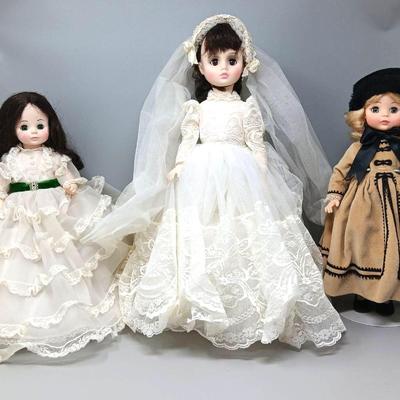 Madame Alexander December, Elise Bride, & Scarlett O'Hara Dolls 