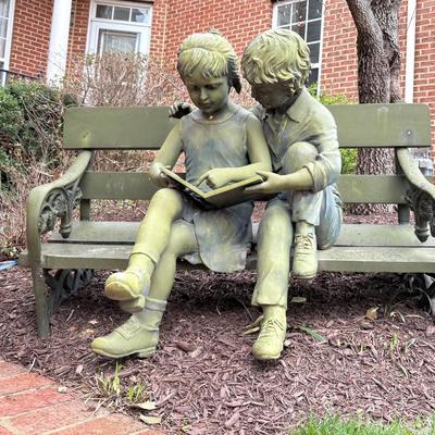 Girl & Boy Metal Sculpture - Friday Pick Up Preferable 
