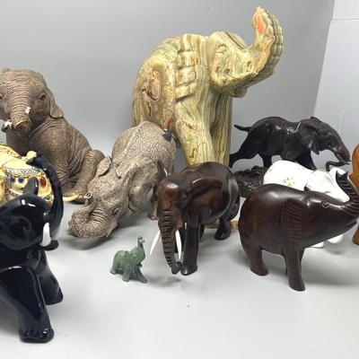 Elephants - Bronze, Wood, Resin, Onyx, Alabaster, Ceramic