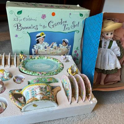 Bunny Tea Set and Heidi Doll, By Madame Alexander 
