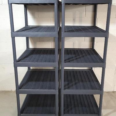 (2) Plastic Storage Shelves (Basement)