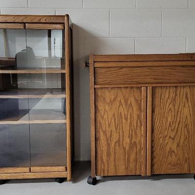 Oak Cabinets on Wheels (Basement)
