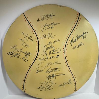 Foam board Baseball With Player Autographs 90’s? 