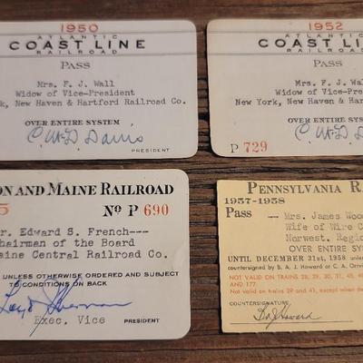 4 Vintage Train Passes #3