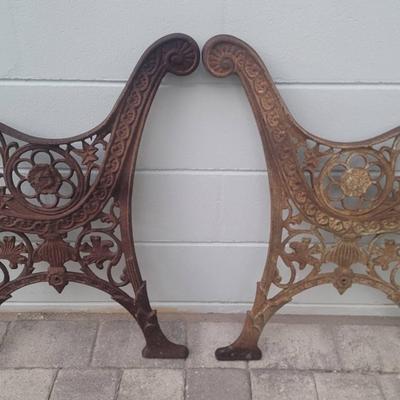 Ornate Antique Cast Iron Bench Legs