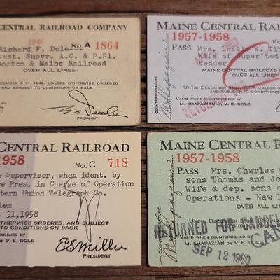 4 Vintage Train Passes #5