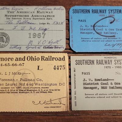 4 Vintage Train Passes #1