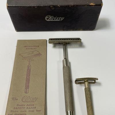 Christy Safety Razor w/ Box And Mini Razorette Razor Vintage