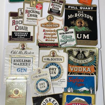 Old Mr. Boston Liquor Bottle Labels