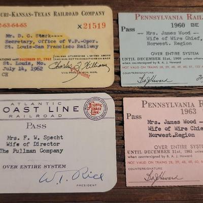 4 Vintage Train Passes #2