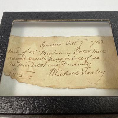 1783 Hand Written Receipt For Three Pounds Two Shillings Debt Paid
