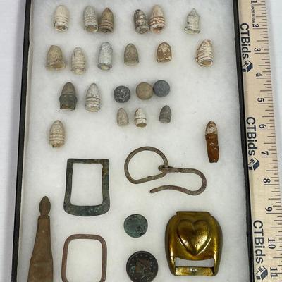 U.S. Civil War Dug Relics, 1838 U.S. Large Cent, Bayonet Scabbard Tip