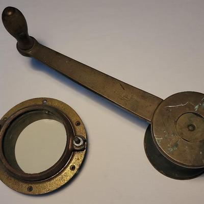 Bronze Wilcox Porthole and Bronze Lawley & Son Sailboat Winch 17lbs.