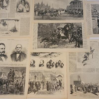 10 1800s Newspaper Pages Opium Smoking Saloon, Heads After Execution, Religious & More