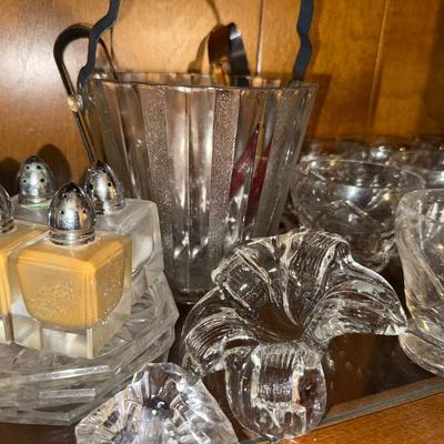 Vintage Cut Glass Entertaining Set – Punch Cups, Ice Bucket, Salt & Pepper, and Bowls