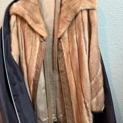 Mink Leather Coat With Belt 