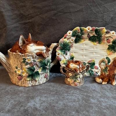 Fitz & Floyd Fox Tea Pot Set