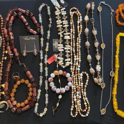Brown & Yellow Costume Jewelry 