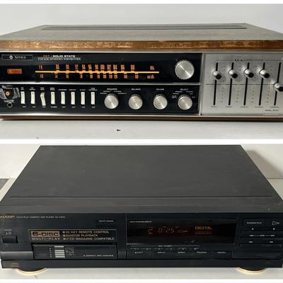 Vintage Nivico Stereo Receiver Model 5003 Plus SHARP DX-C3510 Multi-Play CD Player 