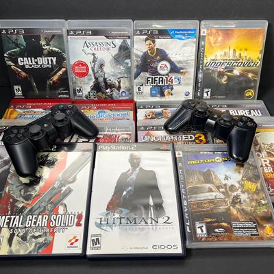 PlayStation 2 & 3 Video Games, Plus 2 Dual Shock 3 Controllers