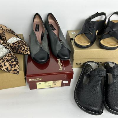 Alegria Clogs, Clarks Sandals Size 10 M, Leopard Print Pumps Size 43 & BeautiFeel Pumps 41