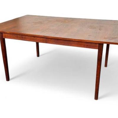 Jack Cartwright for Founders Mid Century Walnut Dining Table 64X42X29” With Two Leaves 20X42”