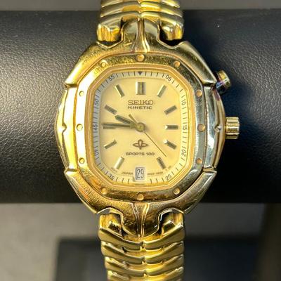 Seiko Kinetic Sports 100 Gold Tone Women’s Watch - 652941