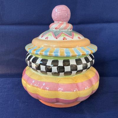 MacKenzie-Childs Odd Fellows Taylor Covered Canister 