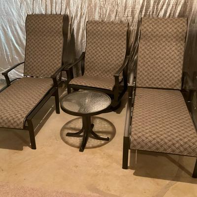 Outdoor Loungers, Swivel Chair And Table