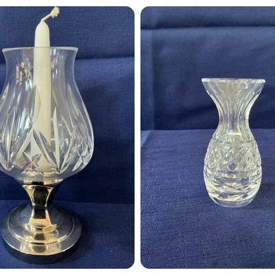 Waterford Crystal Bud Vase & Hurricane 