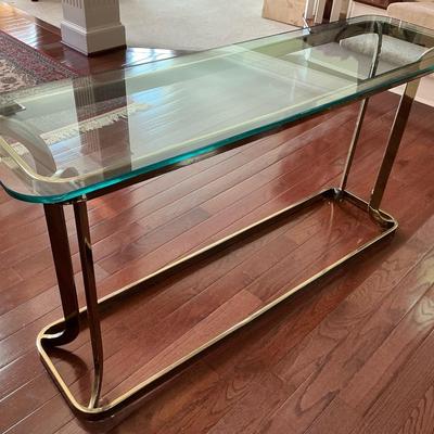 Glass Top Metal Framed Sofa Table 