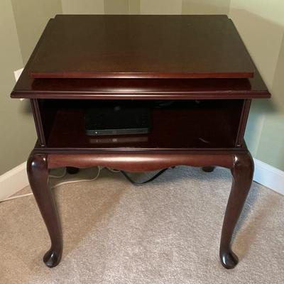 Bombay Dark Finish Media Stand Accent Table w/ Carousel Top