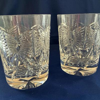 Waterford Set Of Two Double-old Fashion Millenium Glasses