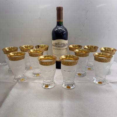 Moser Gilt Enamel Decorated Drinking Glasses Set Of 12