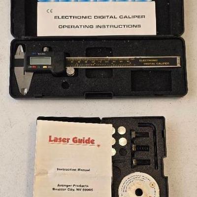 Digital Caliper & Laser Line Guide Lot