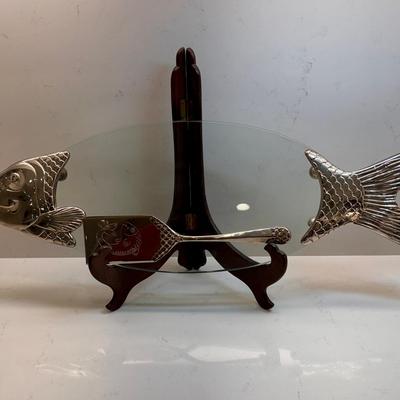 Fish Shaped Glass Serving Platter