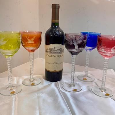 Moser Crystal Goblets Set Of 5