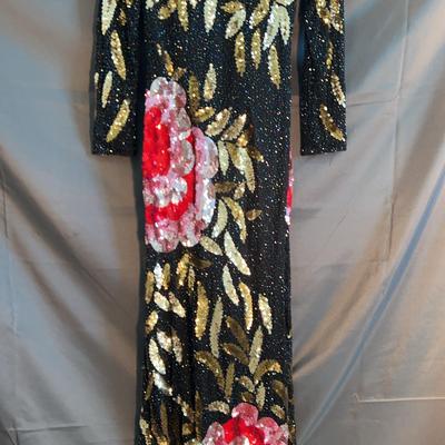 MacDuggal Sequined Floral Gown - Size 6