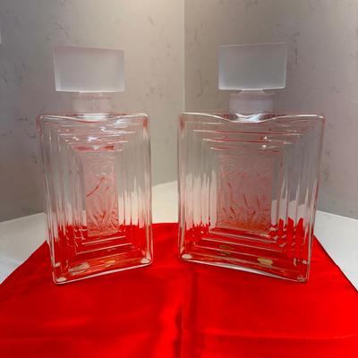 2 Lalique Crystal Decanters