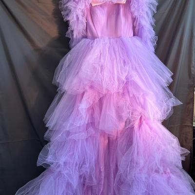 HZWL Lavender Tulle High-Low Gown